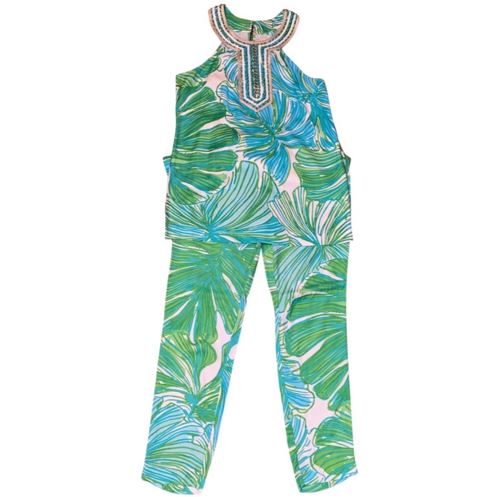 Lilly Pulitzer Two Piece pant set - Green Palms